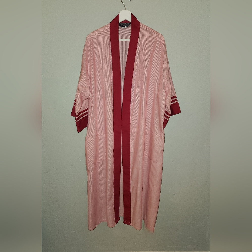 Vintage 1970s Burgundy Red Lightweight Robe From Mervyns